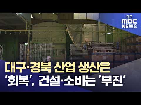 대구·경북 <strong>산업</strong> 생산은 '회복', 건설·소비는 '부진' | 대구MBC뉴스