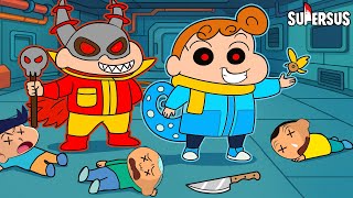 Shinchan And Himawari Became Imposter In Super Sus 😱🔥 | Shinchan Playing Among Us 3D | Funny Game 😂 screenshot 5