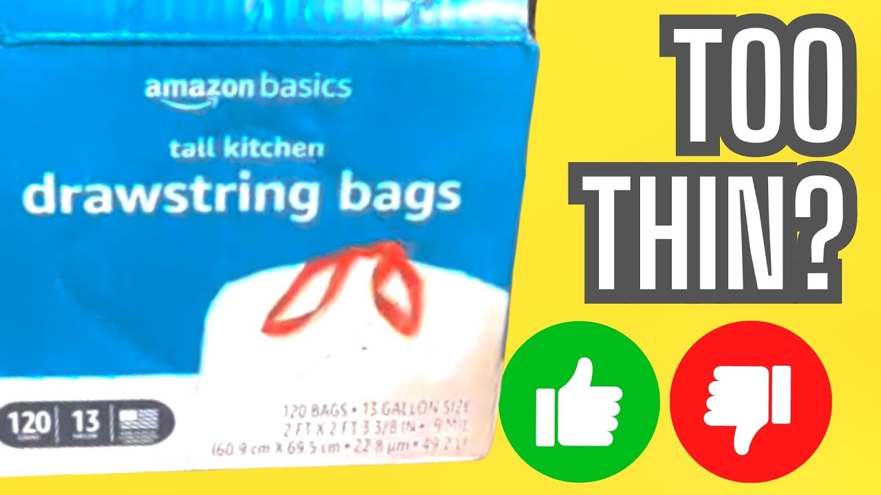 Review: Amazon Basics Tall Kitchen Drawstring Trash Bags
