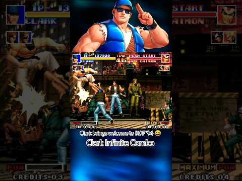 KOF '94 - CLARK DA BOAS VINDAS AO #KOF94 COM COMBO INFINITO 😂 #kof #ultimateplayer #tas #arcade