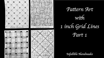 How To Draw Pattern Art with 1 inch Grid Lines - Part 1 #patterndesign  #patterndrawing #lineart