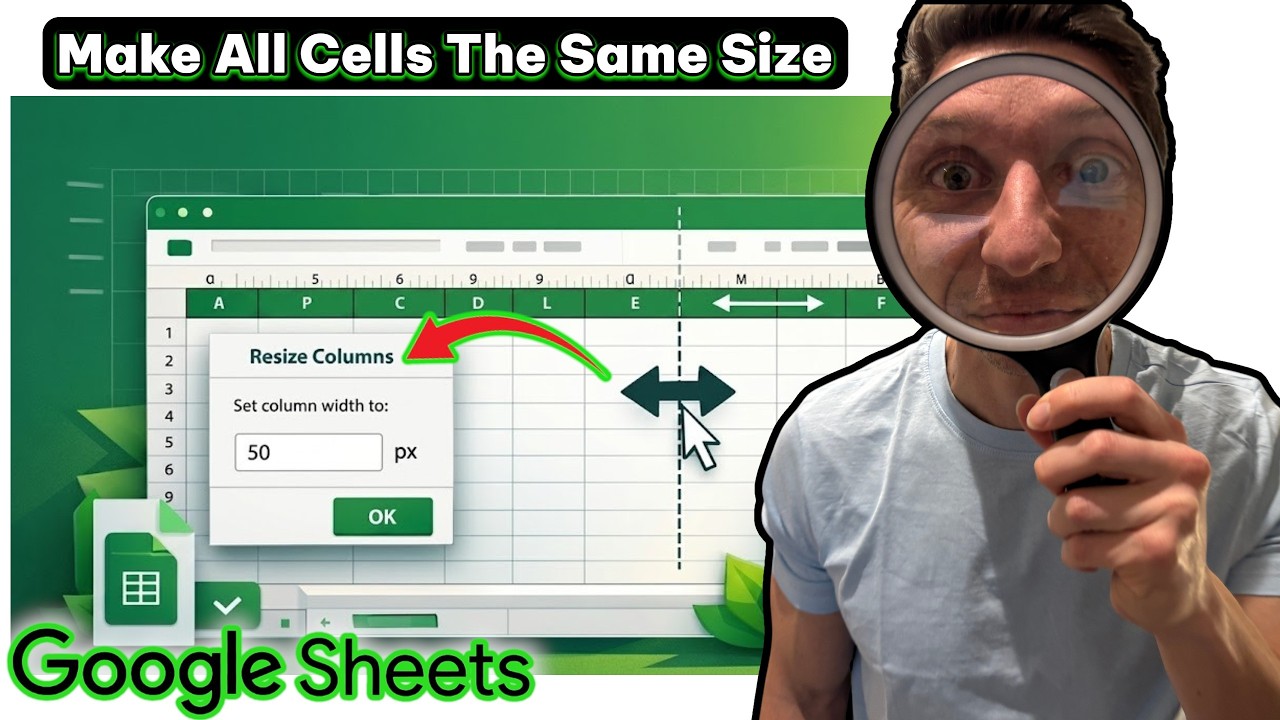 How To Make All Cells The Same Size In Google Sheets - YouTube