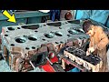 Amazing Repairing Of Old Rusted 8 Cylinder Head || Resurfacing Valve Seat & Amazing Mechanics