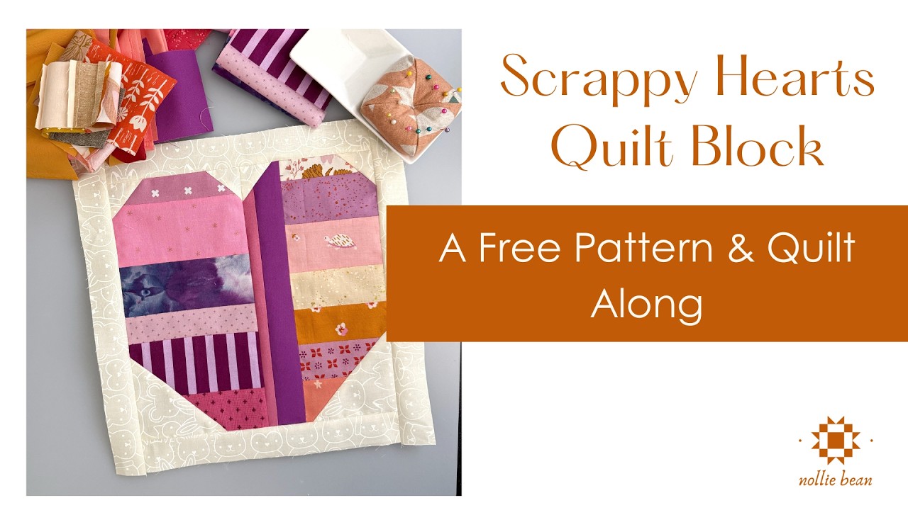 Как сшить лоскутный блок в форме сердца | Бесплатный пошаговый урок по созданию выкройки