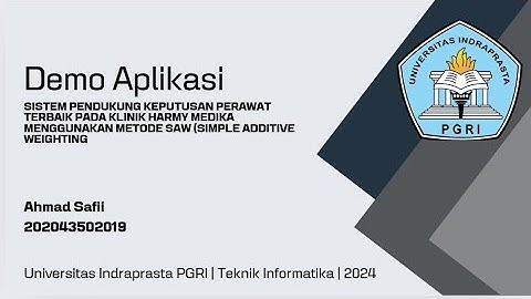 Demo Aplikasi (Tugas Akhir) UNINDRA | Ahmad Safii | SPK | Penilaian Perawat Terbaik