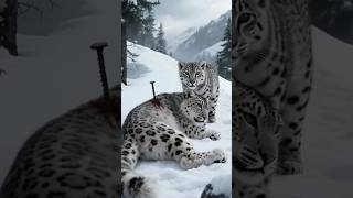 Brave Snow Leopard Cub Risks Everything to Save His Mother’sLife #snowleo#snowleopard #animalrescue