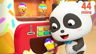 whats in the cake vending machine learn colors fruits kids songs cartoons babybus