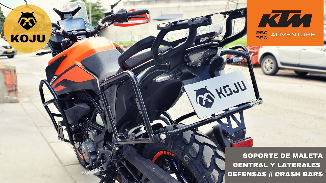KTM ADV 390 /250 : Soportes para maletas y barras de protección KOJU -  YouTube