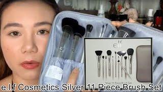 Review: ELF Cosmetics Silver 11 piece Makeup  Brush kit/Set