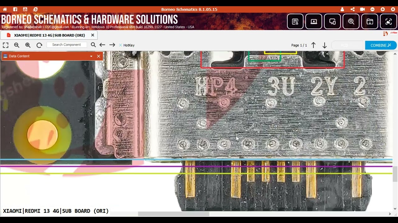 Xiaomi Redmi 13 4G Sub Board Charging Strip Original Diagram | USB Type-C Ways