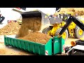 RC TRUCKS AND CONSTRUCTION MACHINES IN MOTION// HEAVY HAULAGE RC TRUCK TRANSPORT//