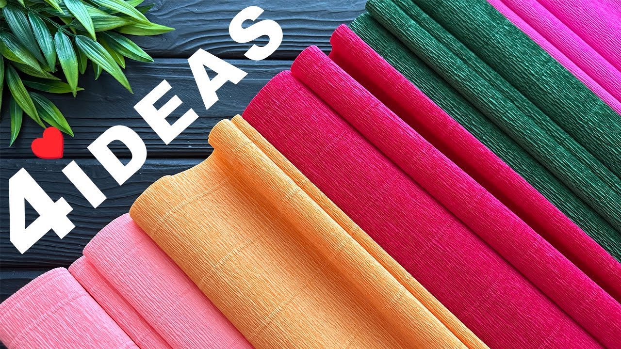 ♥️ 4 LOVE IDEAS ♥️ Crepe Paper Decoration Ideas Crepe Paper Flowers DIY Valentine's Day