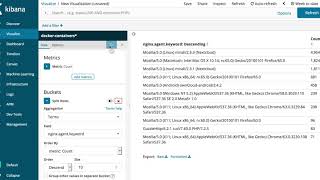 Creating a Data Table visualization in Kibana to show TOP 10 HTTP User Agents