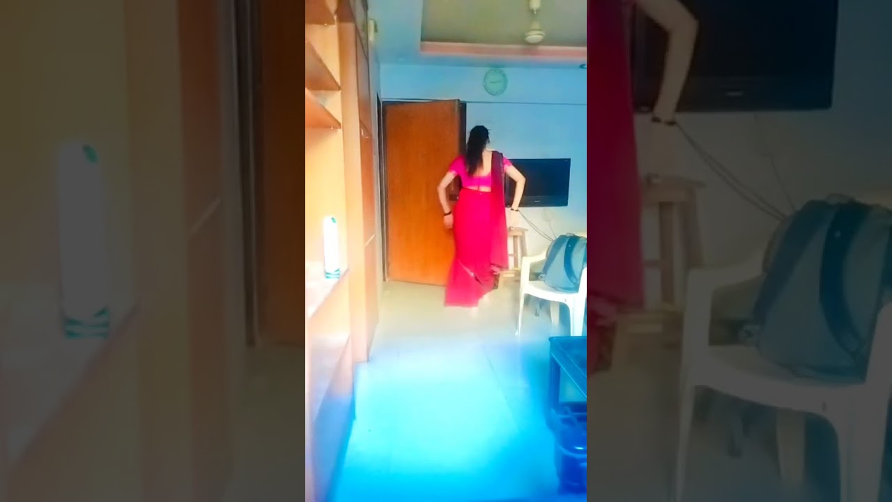 शिक्षा दुलारी हाउसवाइफ लुक में।male to female crossdresser shiksha in housewife look in red saree।
