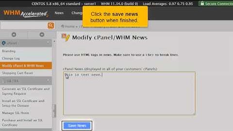 Using the news feature in WHM