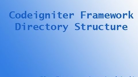 Codeigniter Framework Directory Structure