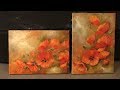 Маки на оливковом фоне. Poppies on olive background. Workshop. Уроки живописи маслом в Москве