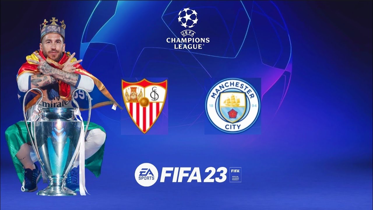 Fifa 23 Sergio Ramos Sevilla FC vs Manchester City, Champions League, Ramon Sanchez Pizjuan Stadium,