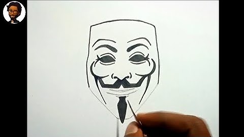 V for Vendetta mask drawing| Easy | #mask #art #drawing