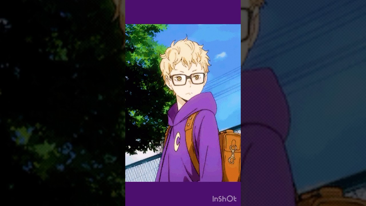 Tsukishima Kei Haikyuu Edit Block Purple Moon Earrings Charm 