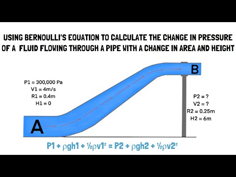 Using Bernoulli's Equation: A Pipe With a Change In Area And Height