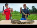 35 Kg SNAKE GRILLED | Snake Grilled On Charcoals | Snake Cooking Skills