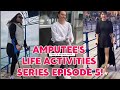 Amputee woman adaptive crutches user life activities | compilation 5