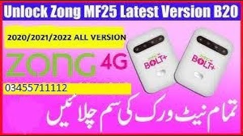 Zong 4G Bolt+ MF25 Orignal unlock file |Zong 4G Bolt+ MF25 2020,2021,2022 all version