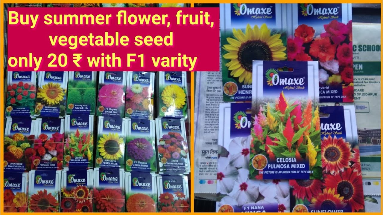 फूल,सब्जी,फल,औषधी के बीज मात्र 20 रू मे😍Buy summer flowering seed