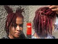 Dying Black Locs Red WITHOUT Bleach: Step by Step Tutorial | Dying Starter Locs for the FIRST Time