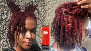 Dying Black Locs Red WITHOUT Bleach: Step by Step Tutorial | Dying Starter Locs for the FIRST Time