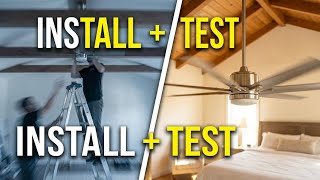 52 Hunter Newsome Ceiling Fan Install Time-lapse [Guest Bedroom]