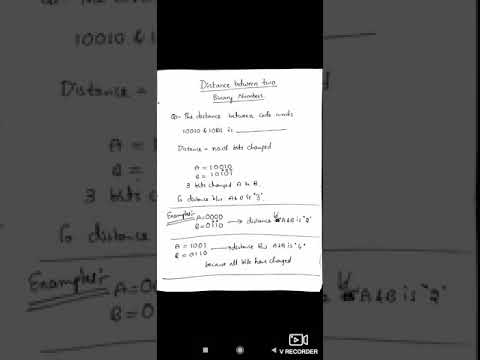 Distance between two binary numbers