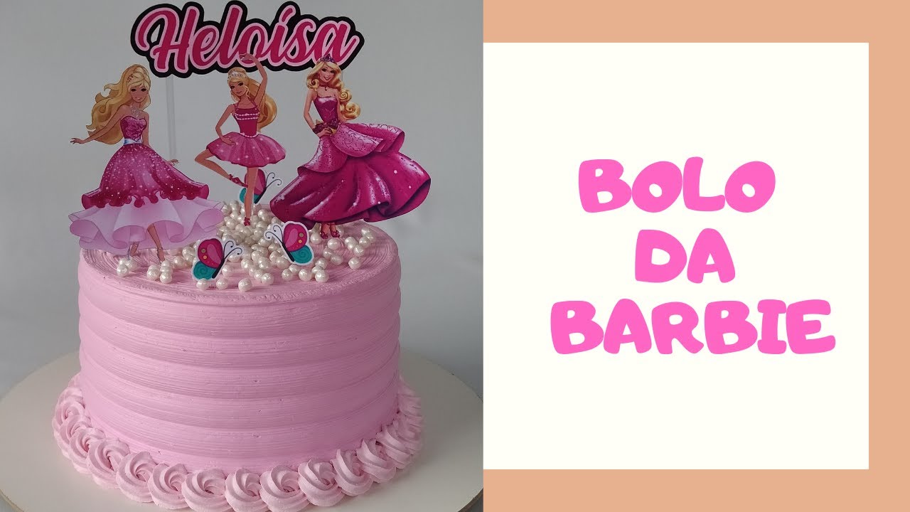 Bolo Barbie 👑 #barbie #bolobarbie #bolosdecorados #bolocomchantilly  #bolospersonalizados #barbieparty #barbieparis #barb…