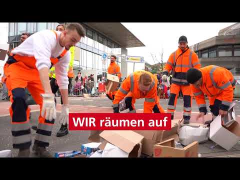 Ihr feiert – Wir räumen auf – Die GSAK beim Krefelder Rosenmontagszug 2024 - video from SWK