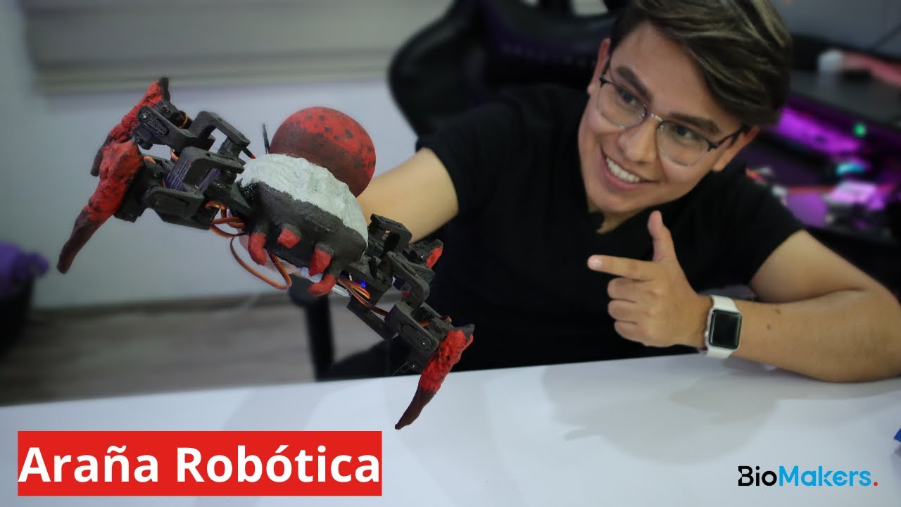 Araña Robótica arduino Portátil - BioMakers - YouTube