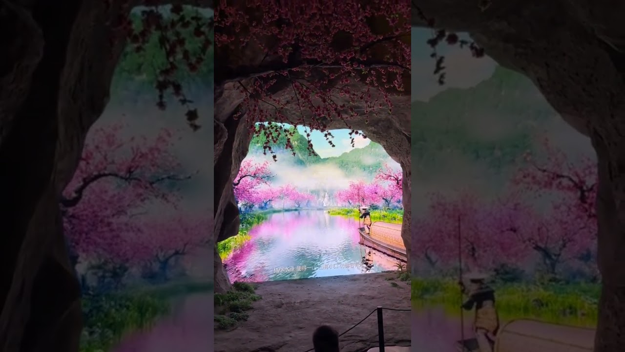 Virtual gate to the peach blossom paradise. 