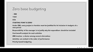 ZBB, PERFORMANCE BUDGET AND PROGRAMME BUDGET