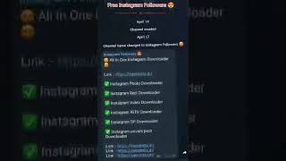 🤩Instagram Free Followers  👇Telegram Channel Link👇 In description 💯