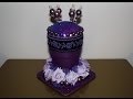 Altered Glass Stick Pin Holder No 6 - Purple Passion!