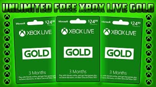 Xbox one and 360 free unlimted live, legit, easy, best method. not a
glitch, but better!!! 12 months of gold in 14 days. need help watch my
previou...