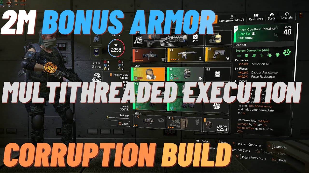 THE DIVISION 2 - 2M ARMOR SYSTEM CORRUPTION TANK BUILD TU 12.3 - YouTube