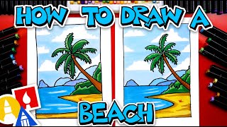 how to draw a beach landscape