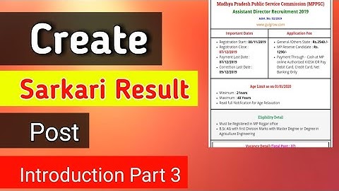 How to create Post like Sarkari Result Part 3 by Akmal Khan