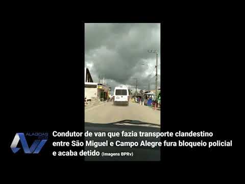 Van que fazia transporte clandestino entre São Miguel e Campo Alegre fura bloqueio polícial