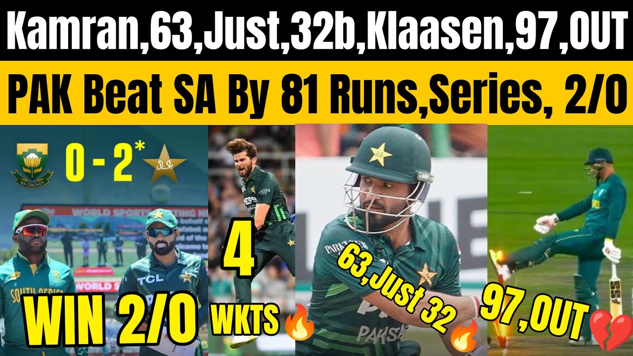 Kamran Gulam,63,Babar,73,Klaasen 97,Out💔,Shaheen 4. Wkts |Pakistan vs ...