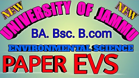 2nd Semester BA. Bsc. B.com Mca. Environmental science  Jammu University Previous Year  paper  EVS