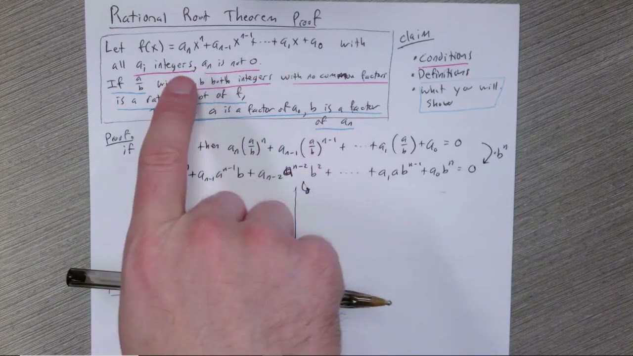 Rational root theorem - formal proof