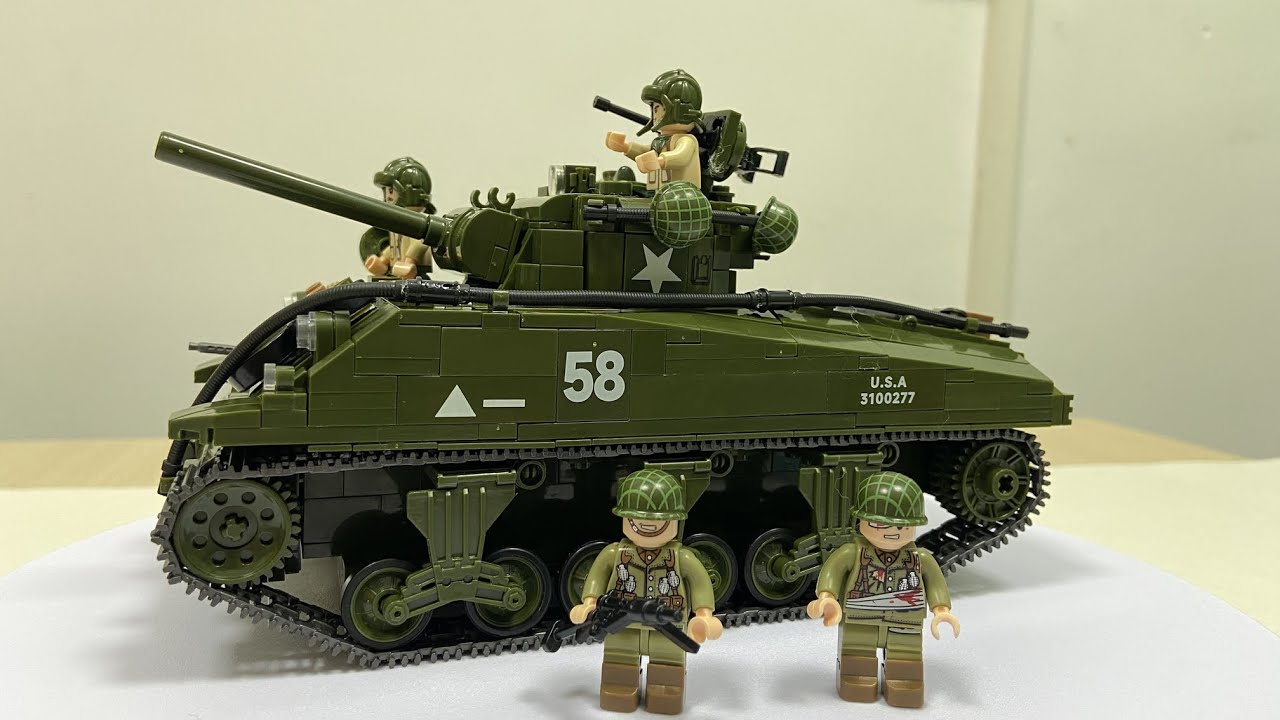 Build A Lego M4A3 Sherman Tank-Quanguan 100277 Speed Build Review