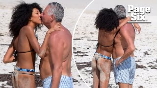 Aoki Lee Simmons, 21, and Vittorio Assaf, 65, pack on the PDA as they wrap up St. Barts vacation